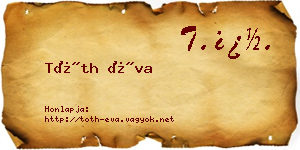 Tóth Éva névjegykártya
