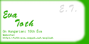 eva toth business card